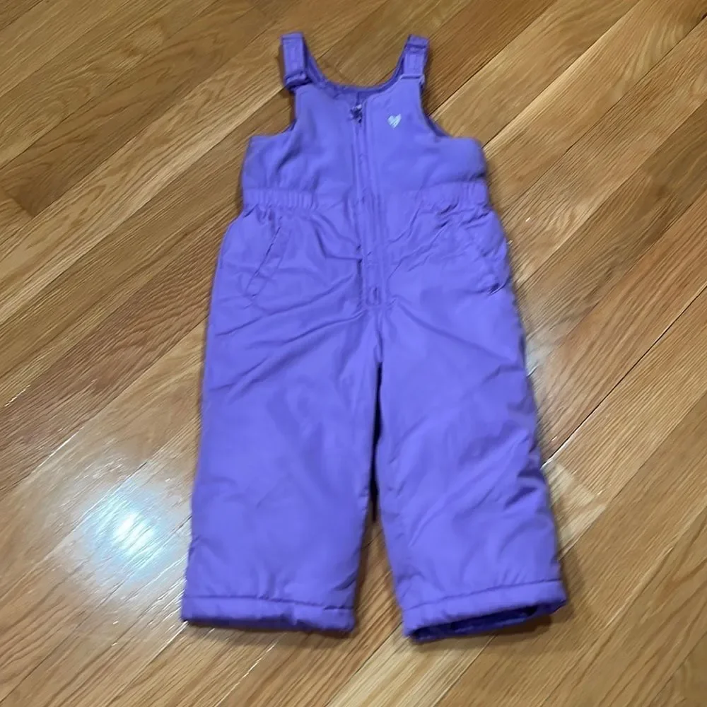 OSHKOSH B’Gosh girls bib snow pants size 24 months.
